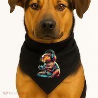 Capybara Funny Video Games Capybara USA-Made Doggie Bandana thumb 1