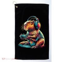 Capybara Funny Video Games Capybara Golf Towel thumb 0