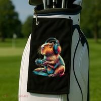 Capybara Funny Video Games Capybara Golf Towel thumb 2