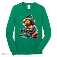Capybara Funny Video Games Capybara Long Sleeve Shirt thumb 0
