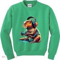 Capybara Funny Video Games Capybara Kids Sweatshirt thumb 0