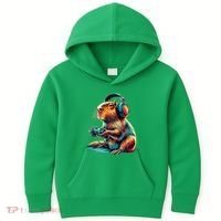 Capybara Funny Video Games Capybara Kids Hoodie thumb 0