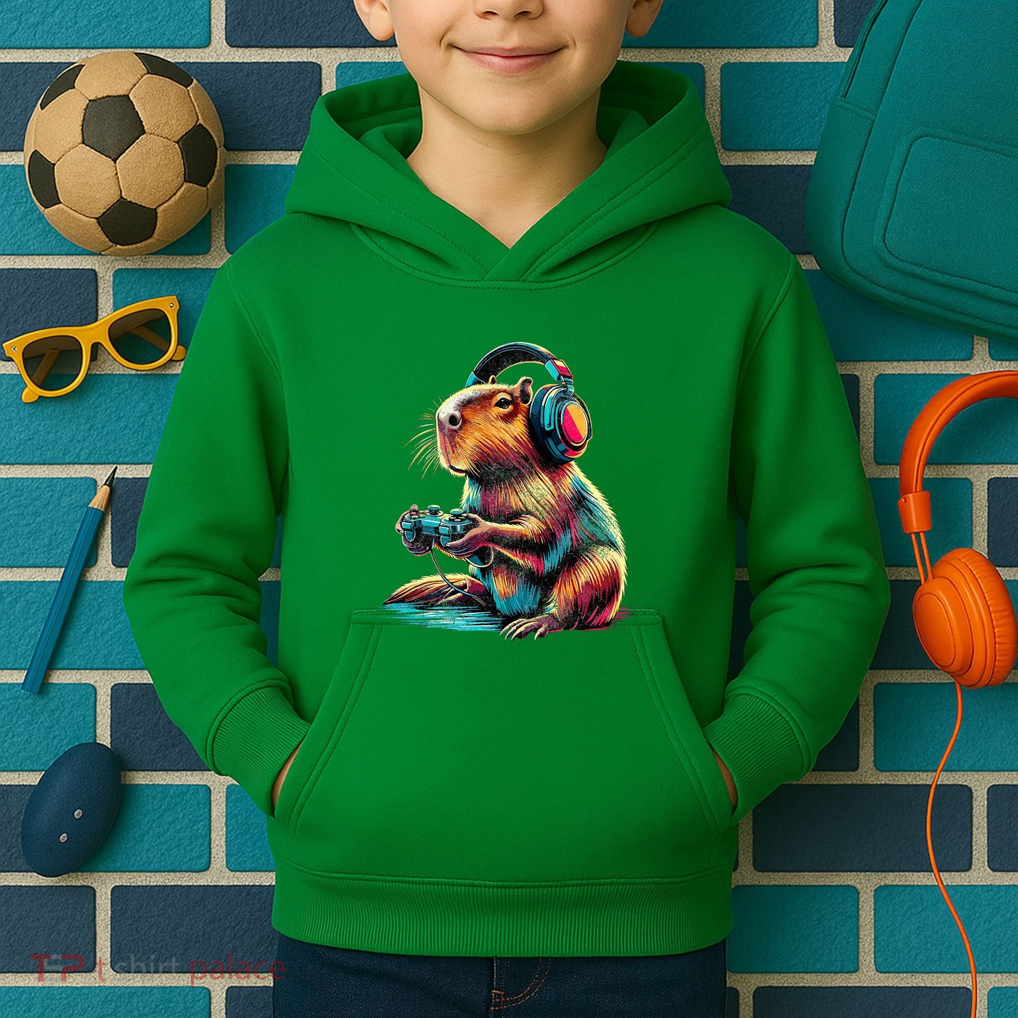 Capybara Funny Video Games Capybara Kids Hoodie