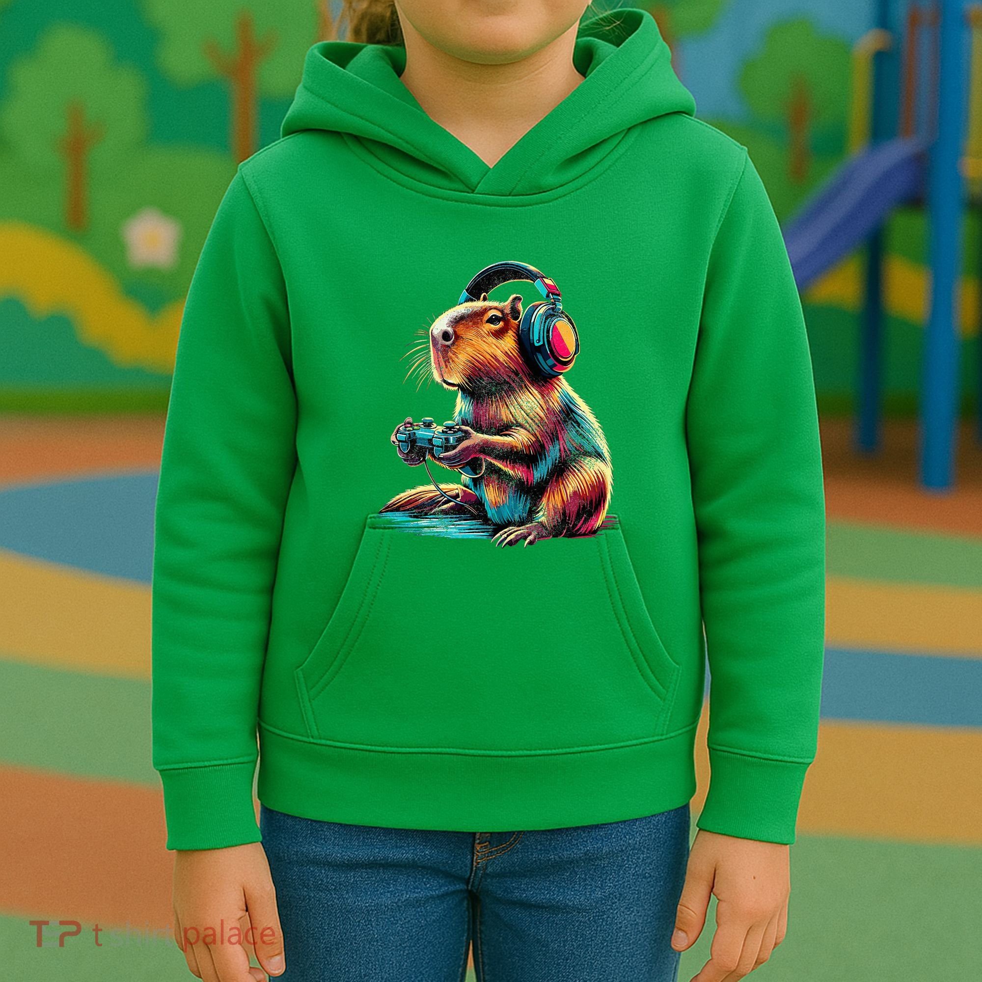 Capybara Funny Video Games Capybara Kids Hoodie