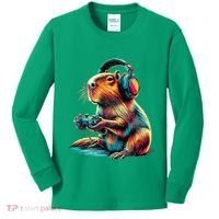Capybara Funny Video Games Capybara Kids Long Sleeve Shirt thumb 0