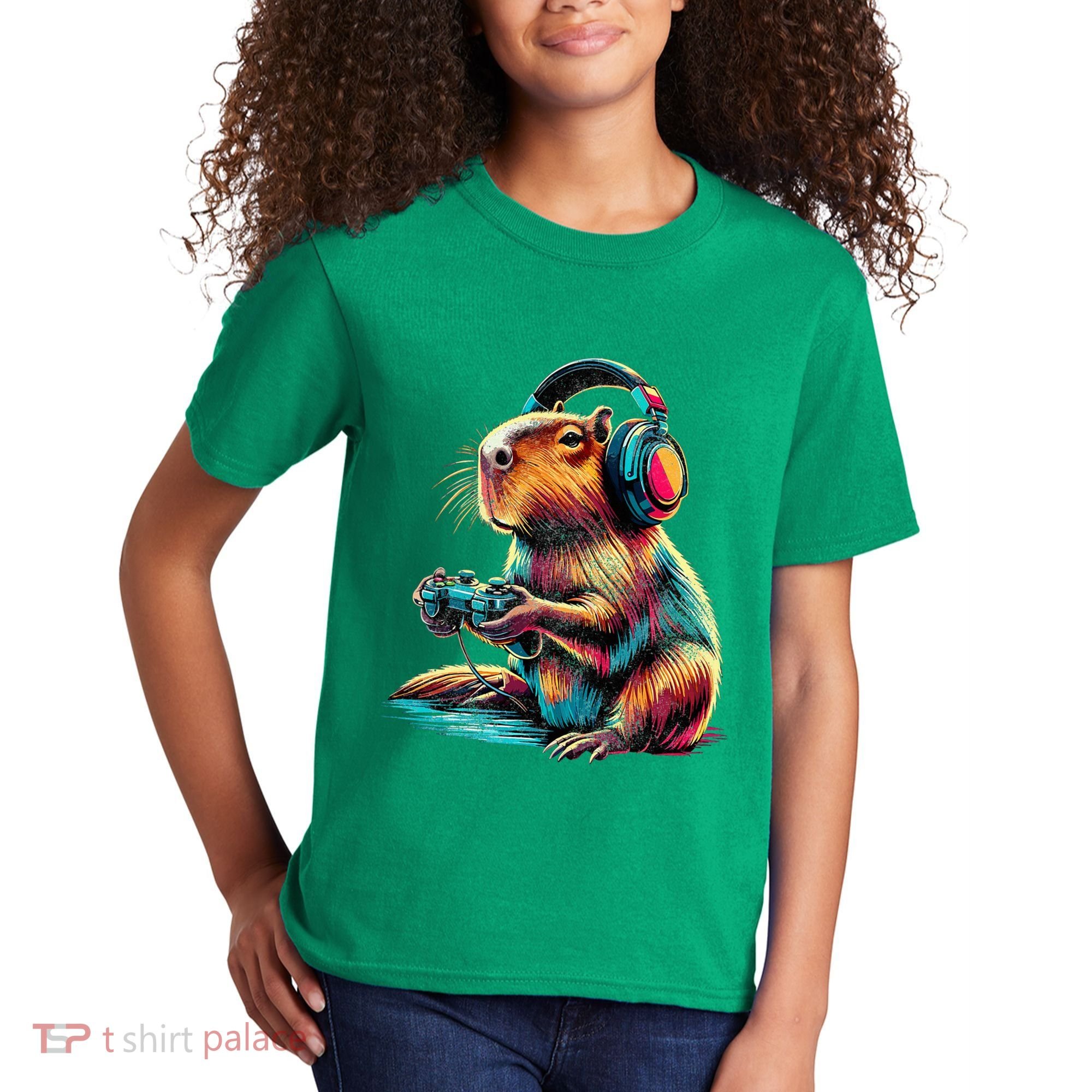 Capybara Funny Video Games Capybara Kids T-Shirt