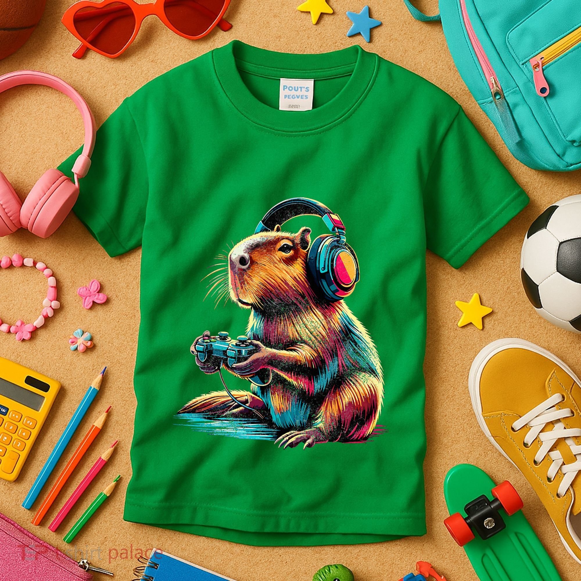 Capybara Funny Video Games Capybara Kids T-Shirt