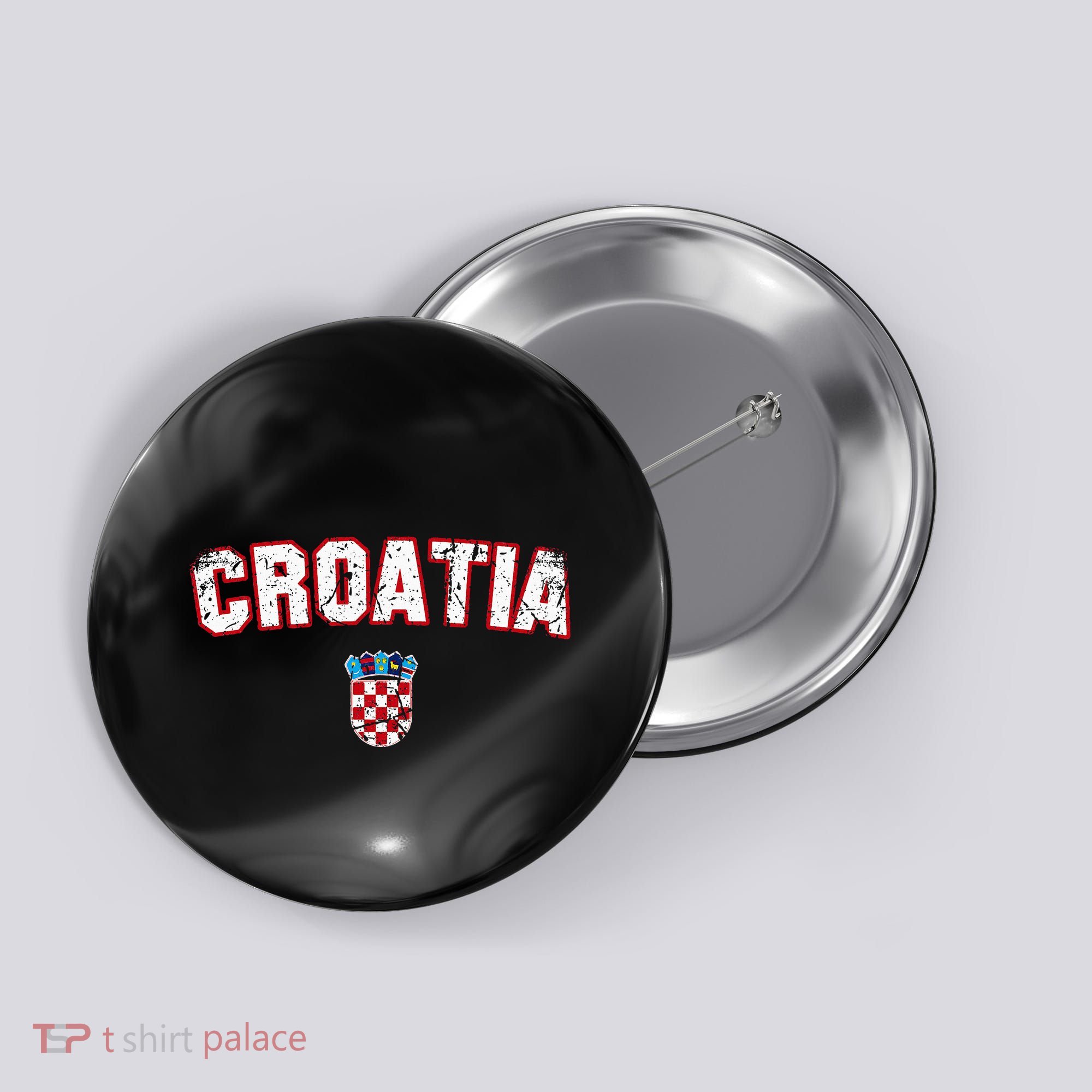Croatia Flag Vintage Button