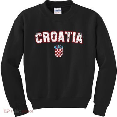 Croatia Flag Vintage Kids Sweatshirt