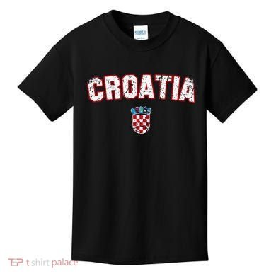 Croatia Flag Vintage Kids T-Shirt