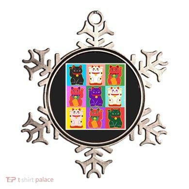 Cool Funny Vintage Japanese Lucky Cat Maneki Neko Pop Art Ornament