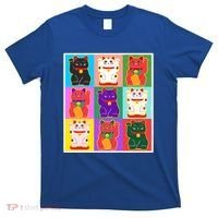 Cool Funny Vintage Japanese Lucky Cat Maneki Neko Pop Art T-Shirt thumb 0