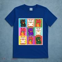 Cool Funny Vintage Japanese Lucky Cat Maneki Neko Pop Art T-Shirt thumb 5