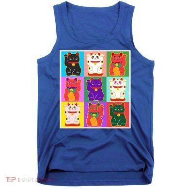 Cool Funny Vintage Japanese Lucky Cat Maneki Neko Pop Art Tank Top