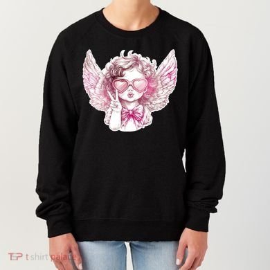 Cute Funny Valentines Day Cupid Peace Sign Women's Sweatshirt