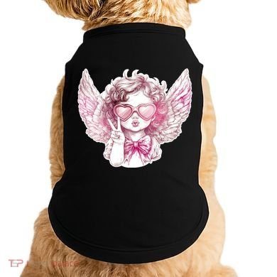 Cute Funny Valentines Day Cupid Peace Sign Doggie Tank