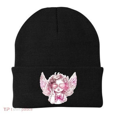 Cute Funny Valentines Day Cupid Peace Sign Beanie