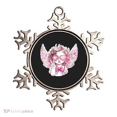 Cute Funny Valentines Day Cupid Peace Sign Ornament
