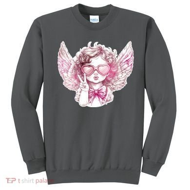 Cute Funny Valentines Day Cupid Peace Sign Sweatshirt