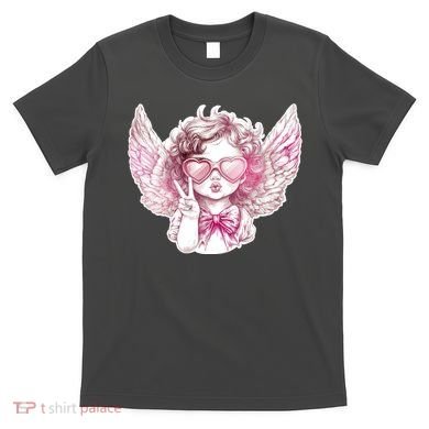 Cute Funny Valentines Day Cupid Peace Sign T-Shirt