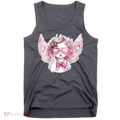 Cute Funny Valentines Day Cupid Peace Sign Tank Top