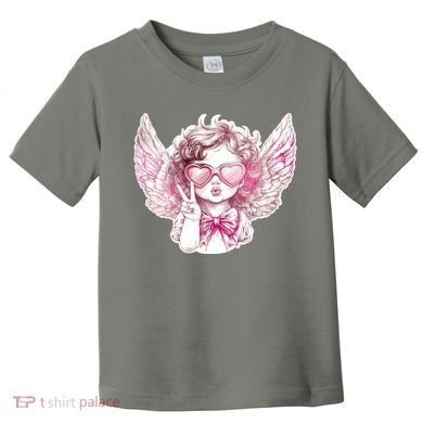 Cute Funny Valentines Day Cupid Peace Sign Toddler T-Shirt