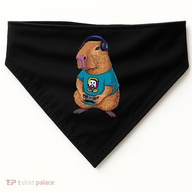 Capybara Funny Video Games Capybara Great Gift USA-Made Doggie Bandana