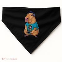 Capybara Funny Video Games Capybara Great Gift USA-Made Doggie Bandana thumb 0