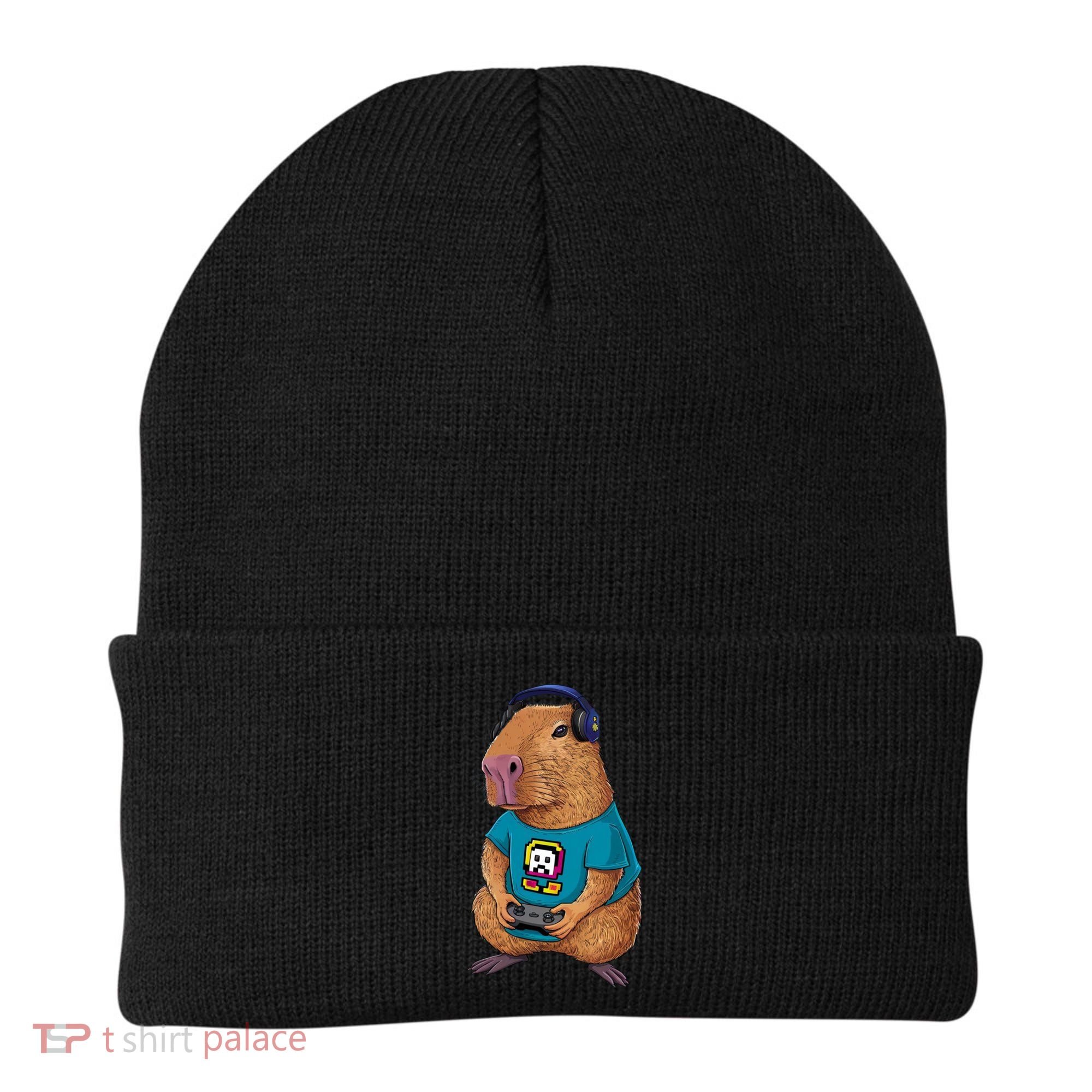 Capybara Funny Video Games Capybara Great Gift Beanie