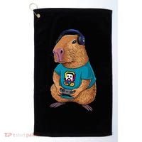 Capybara Funny Video Games Capybara Great Gift Golf Towel thumb 0