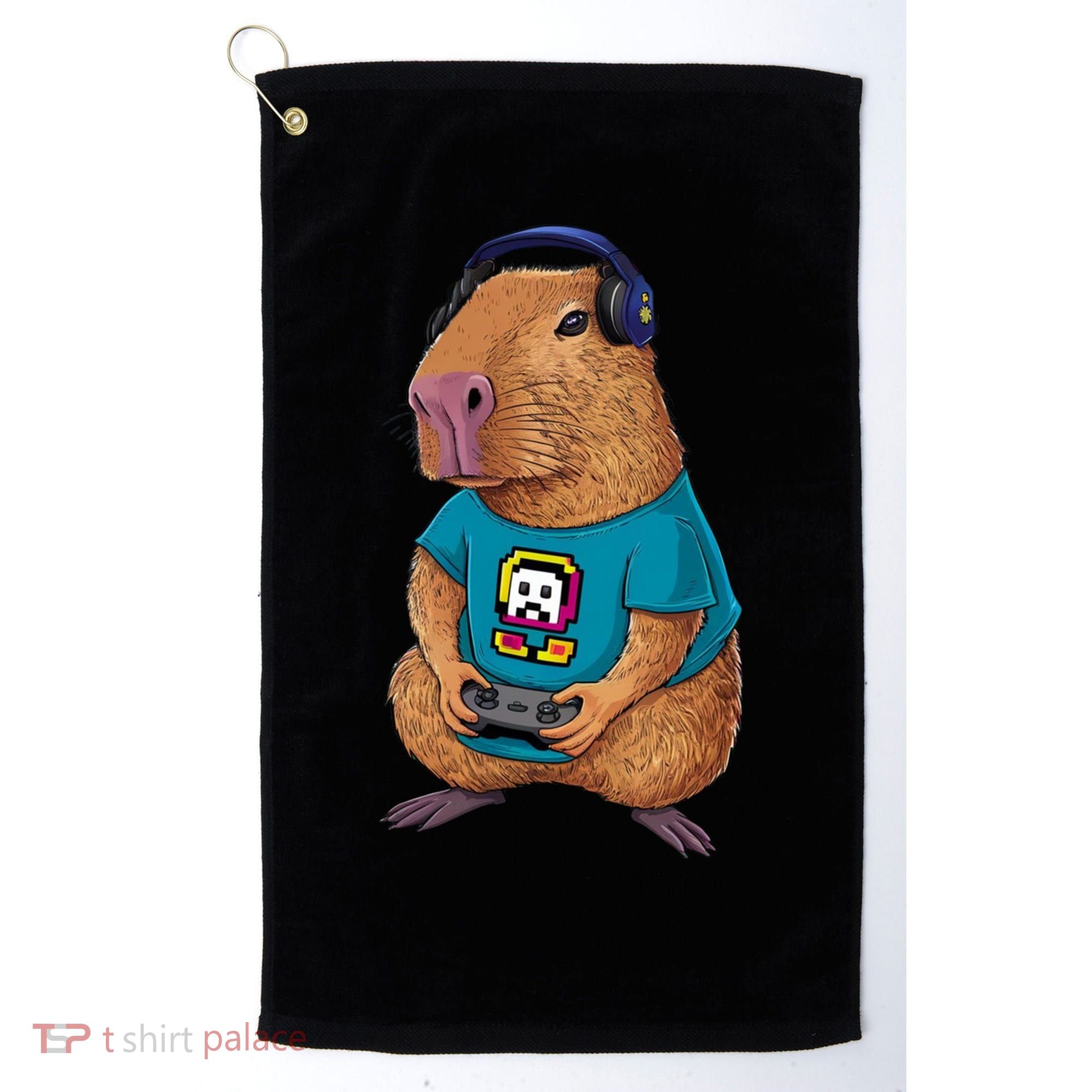 Capybara Funny Video Games Capybara Great Gift Golf Towel