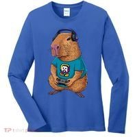 Capybara Funny Video Games Capybara Great Gift Women's Long Sleeve Shirt thumb 0