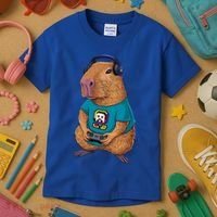 Capybara Funny Video Games Capybara Great Gift Kids T-Shirt thumb 3