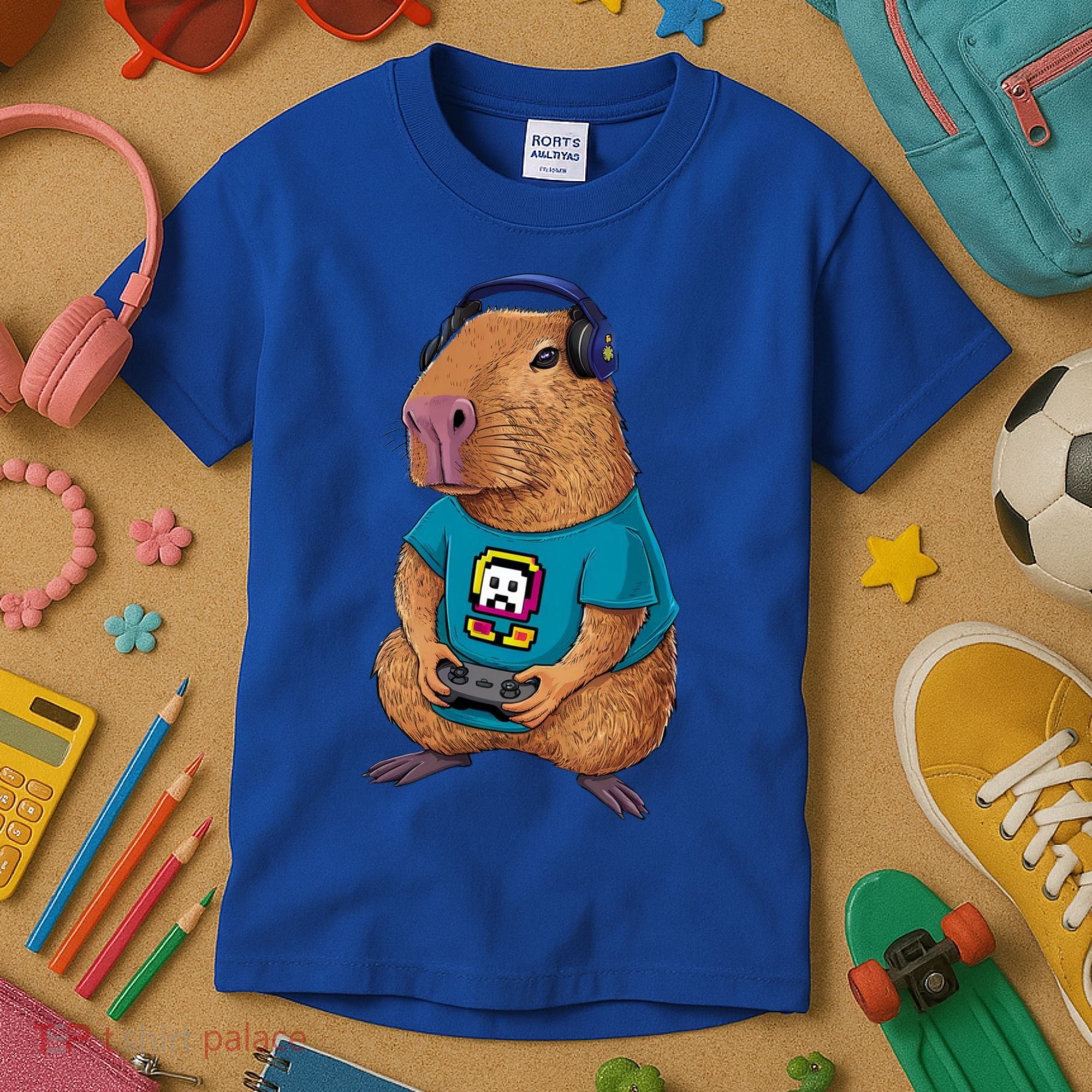 Capybara Funny Video Games Capybara Great Gift Kids T-Shirt