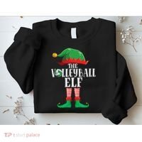 Christmas Funny Volleyball ELF Xmas Pajama Matching Family Sweatshirt thumb 2