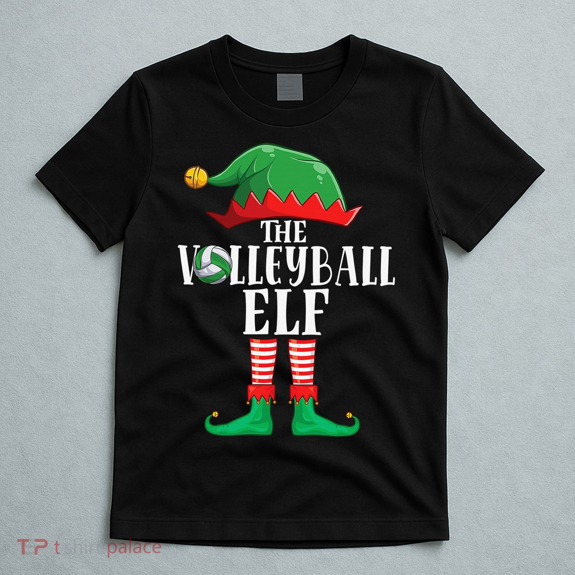 Christmas Funny Volleyball ELF Xmas Pajama Matching Family T-Shirt