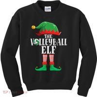 Christmas Funny Volleyball ELF Xmas Pajama Matching Family Kids Sweatshirt thumb 0