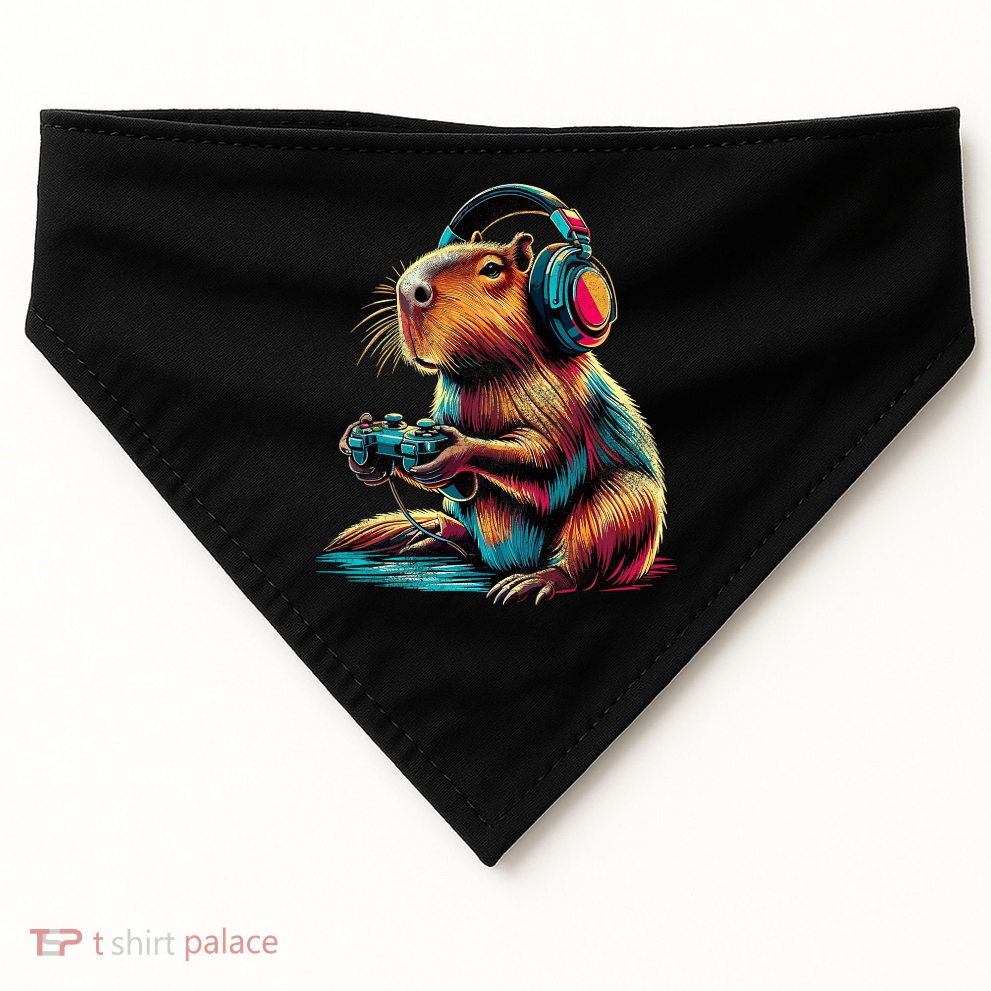 Capybara Funny Video Games Capybara USA-Made Doggie Bandana