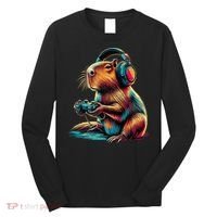 Capybara Funny Video Games Capybara Long Sleeve Shirt thumb 0
