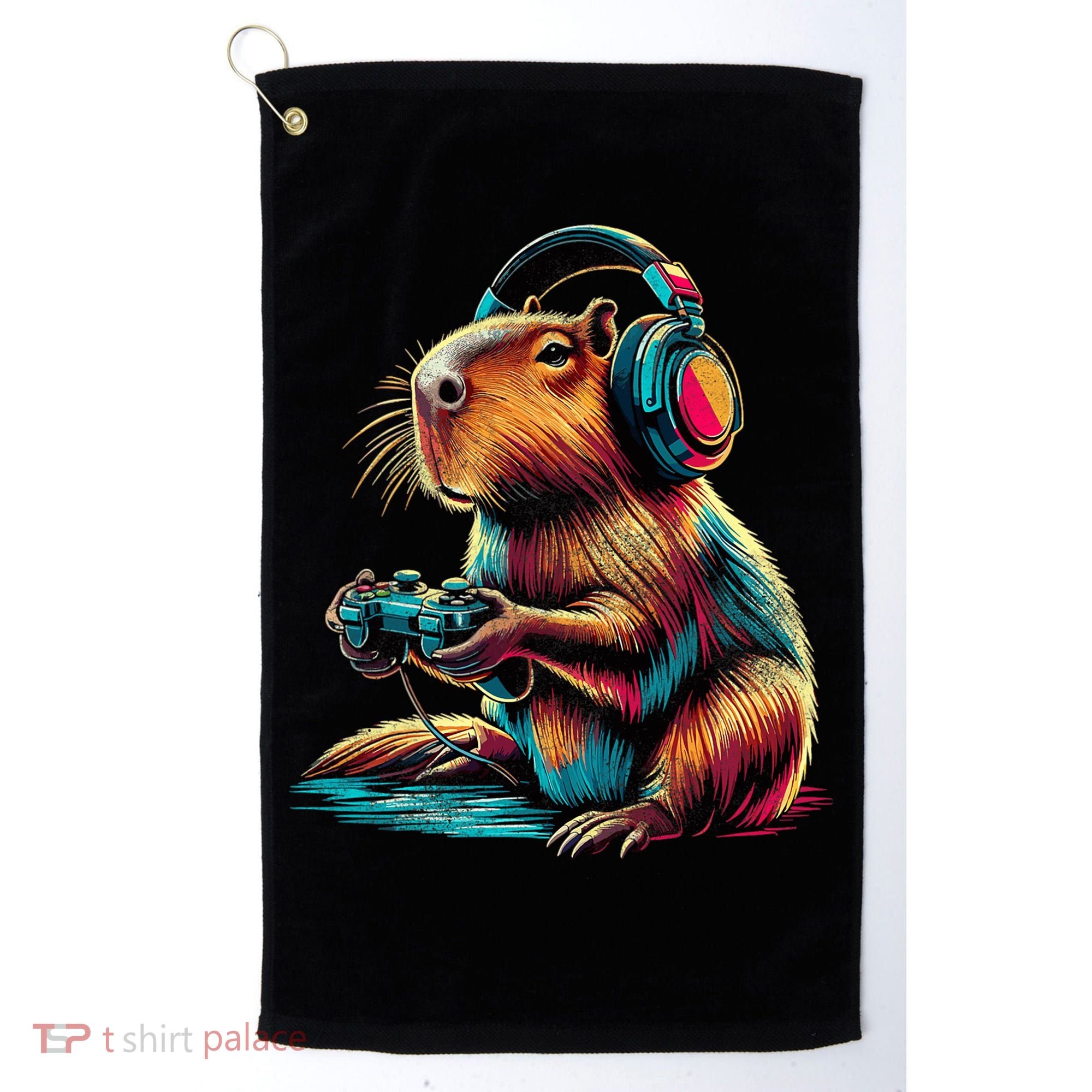 Capybara Funny Video Games Capybara Golf Towel