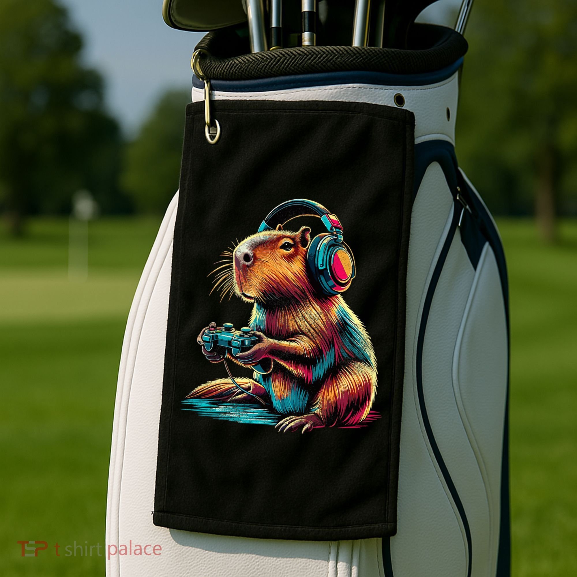 Capybara Funny Video Games Capybara Golf Towel