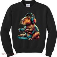 Capybara Funny Video Games Capybara Kids Sweatshirt thumb 0