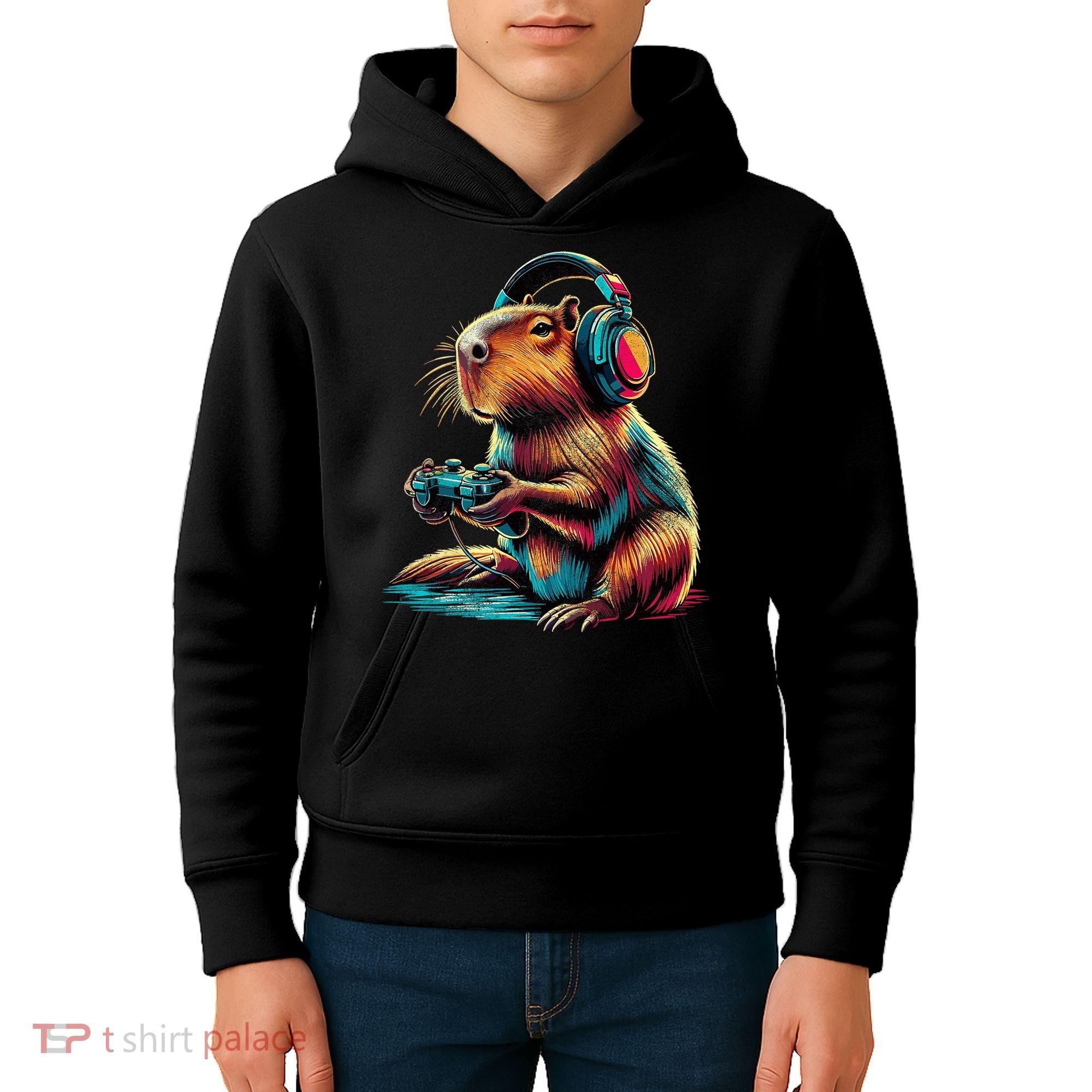Capybara Funny Video Games Capybara Kids Hoodie