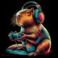Capybara Funny Video Games Capybara Kids Hoodie thumb 5