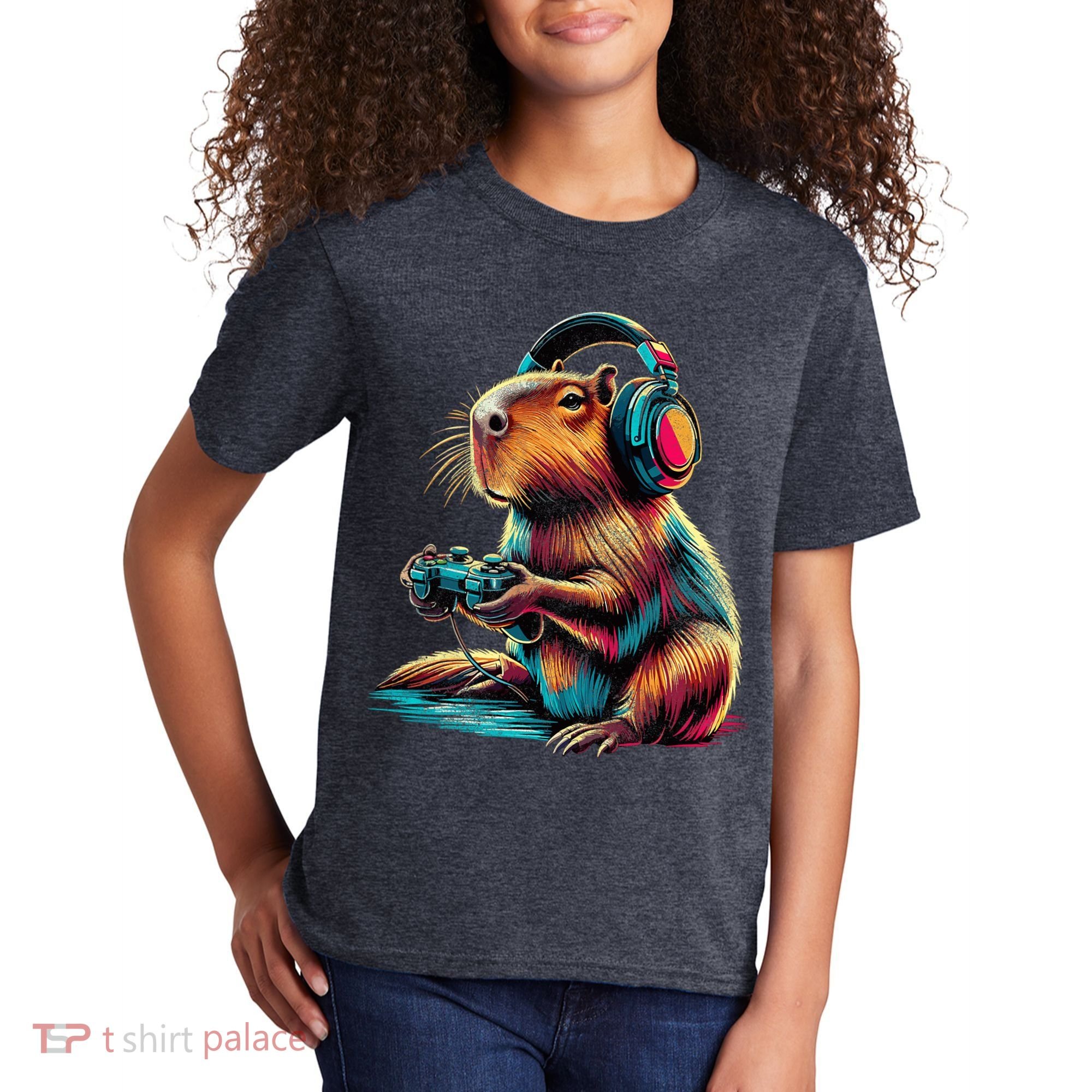 Capybara Funny Video Games Capybara Kids T-Shirt