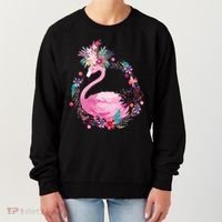 Cute Flower Wreath Flamingo Women's Sweatshirt thumb 0
