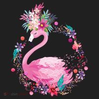 Cute Flower Wreath Flamingo Women's Sweatshirt thumb 2