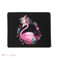 Cute Flower Wreath Flamingo Mousepad thumb 0