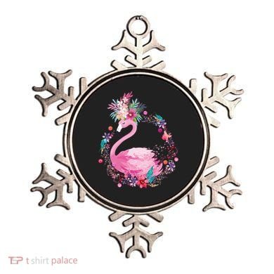 Cute Flower Wreath Flamingo Ornament