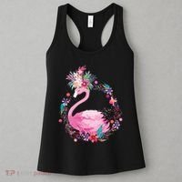 Cute Flower Wreath Flamingo Women's Tank Top thumb 3